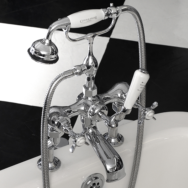 Complete Edwardian Bath Shower Mixer - Deck Mounted - Image 2