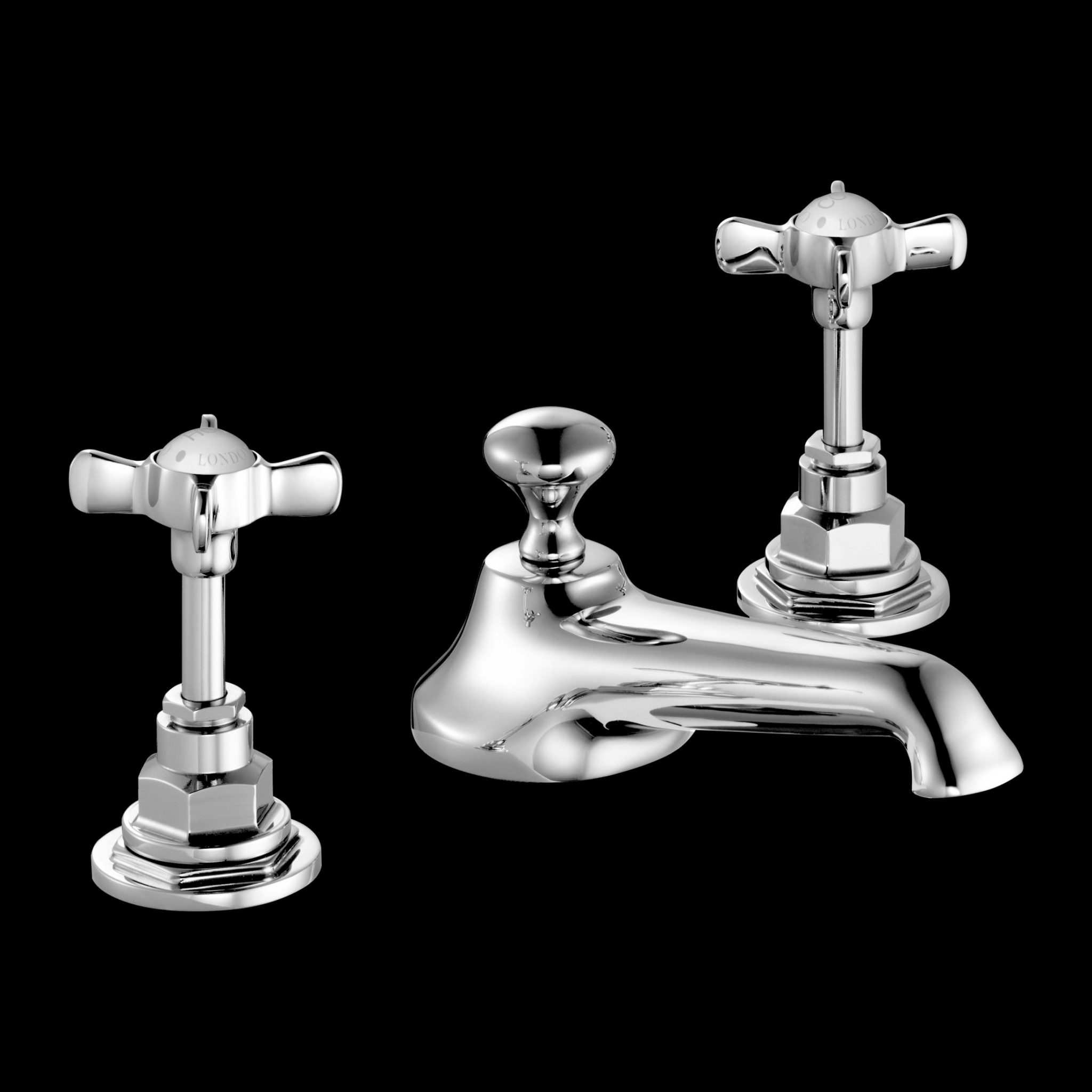Edwardian Cross Tops or Lever Handles Basin Mixer (Pop-Up Waste) - Image 4