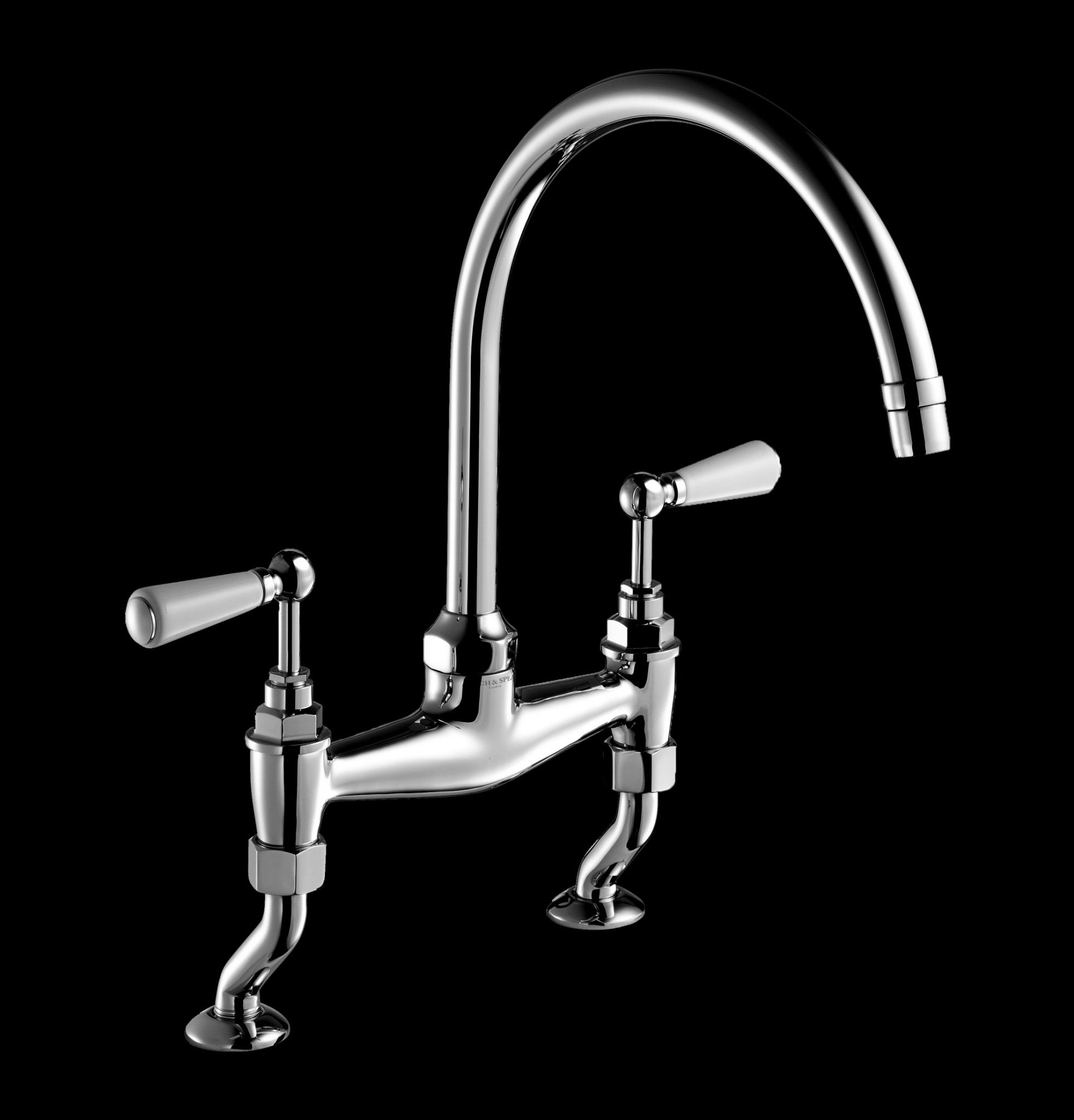 Edwardian Lever Handles or Cross Tops Kitchen Mixer Deck Mounted - Image 4