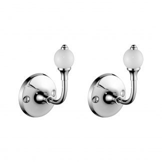 Edwardian Single Robe Hooks - Pair