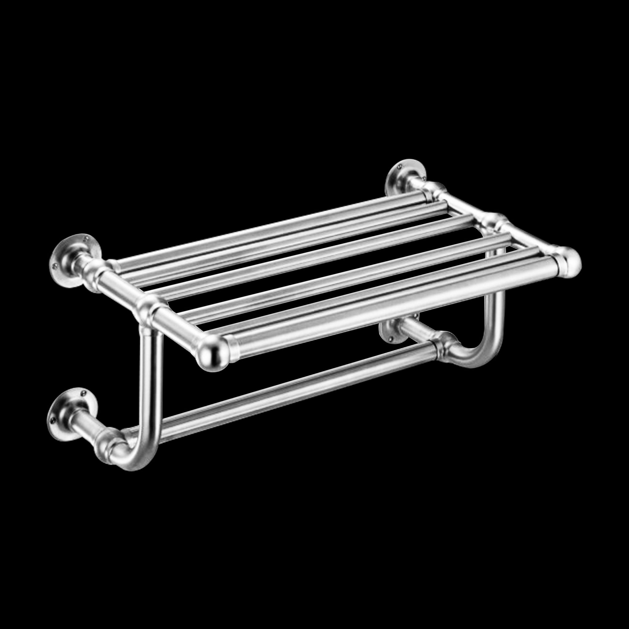 Edwardian Wall Mounted with Storage Rack Heated Towel Rail - Image 2