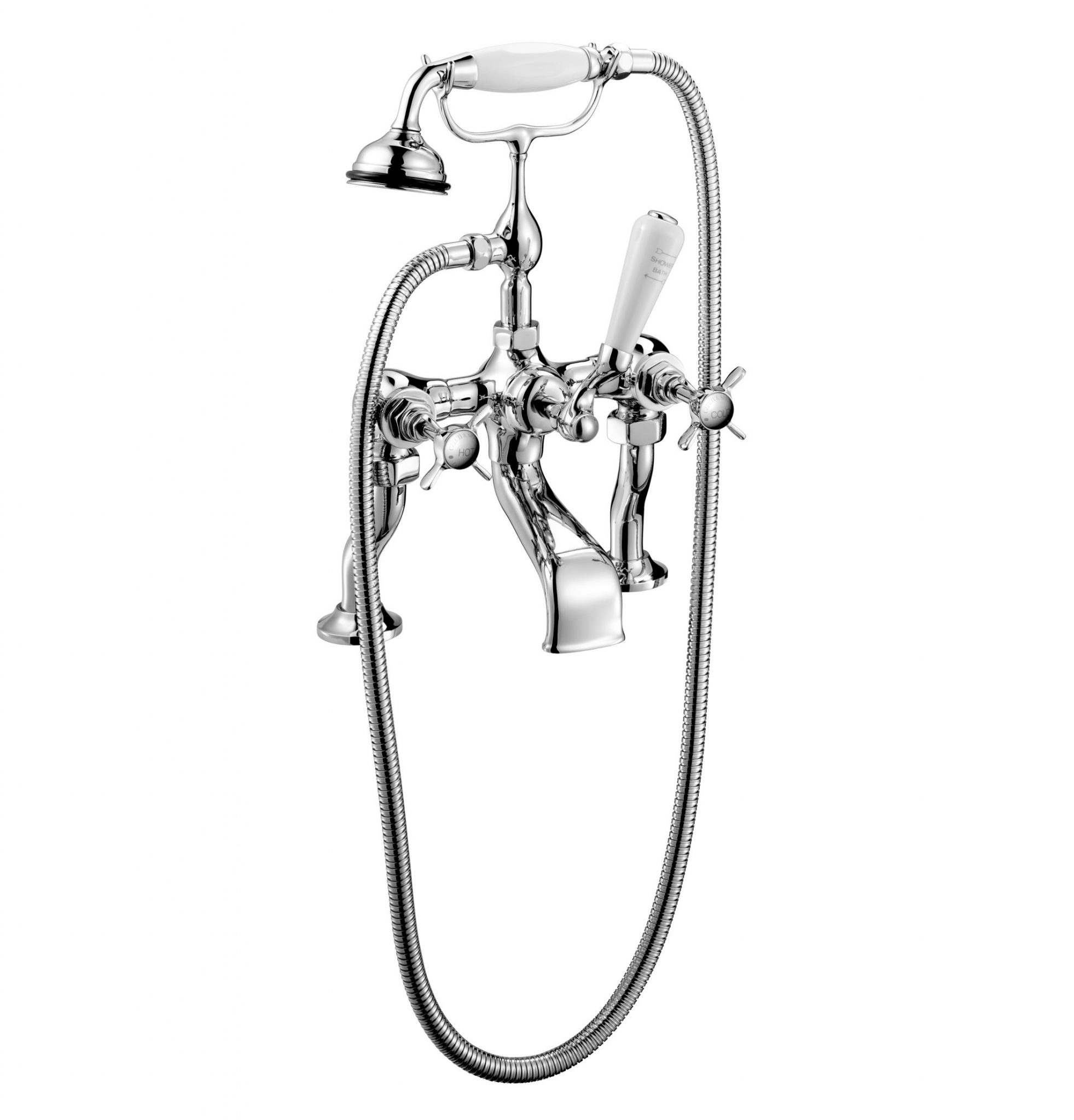 Complete Edwardian Bath Shower Mixer - Deck Mounted