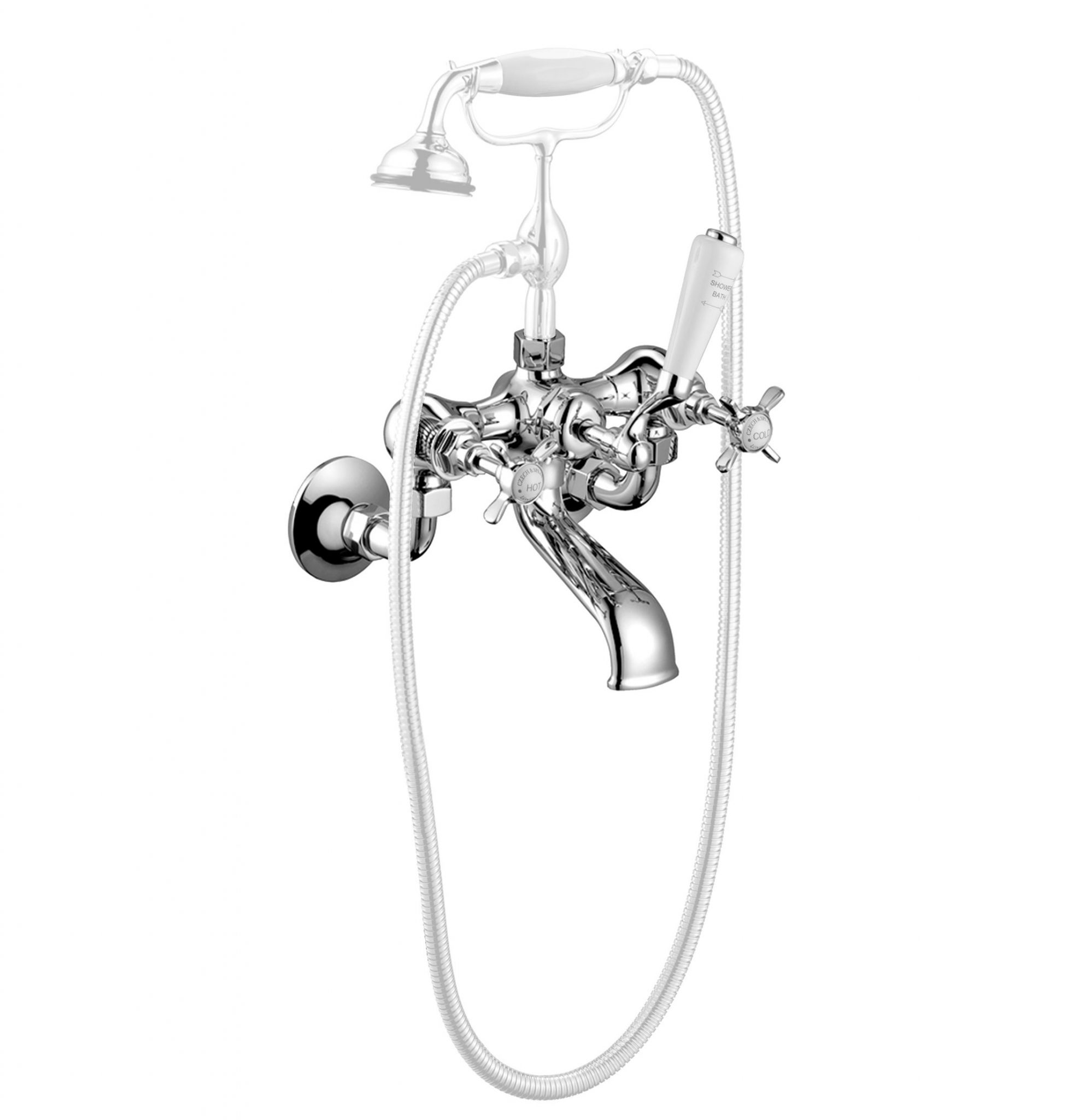 Edwardian Bath Mixer - Wall Mounted