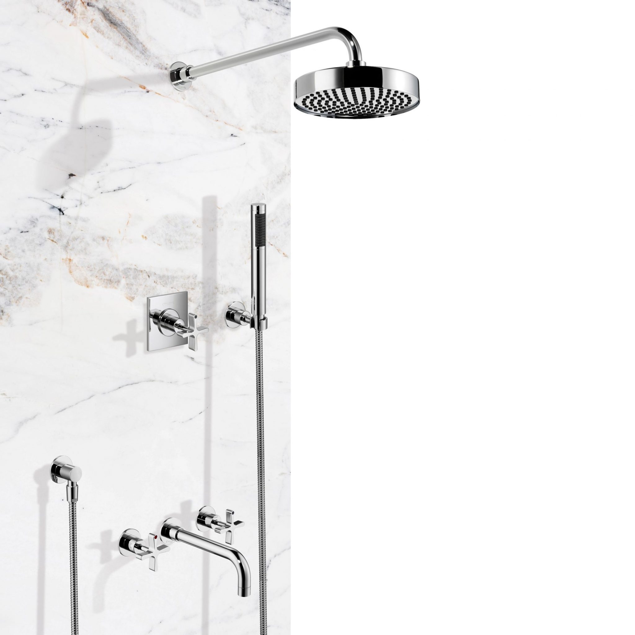 DCA Complete Shower with Bath Mixer - Wall Mounted